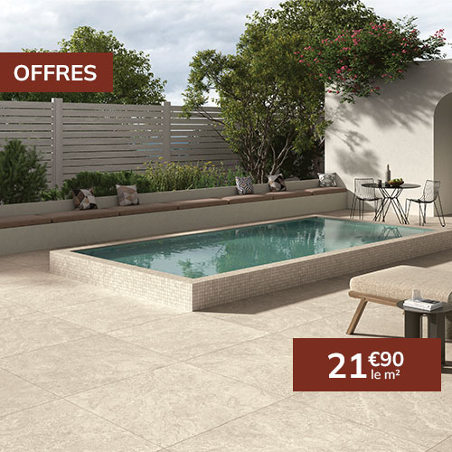 Carrelage effet travertin 60x60cm Roma avorio - CASTELVETRO