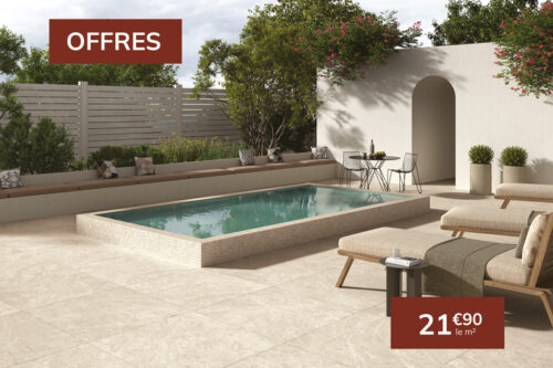 Carrelage effet travertin 60x60cm Roma avorio - CASTELVETRO