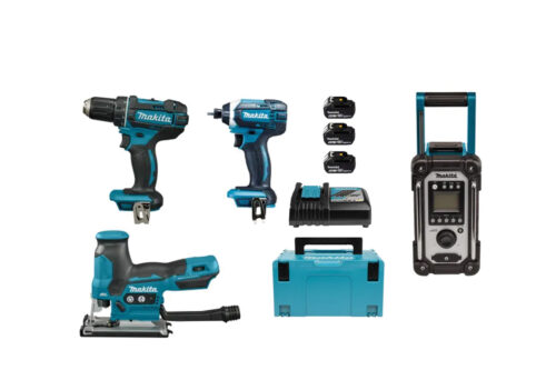 Pack 4 outils 18 V (DDF482 + DTD152 + DJV185Z + DMR116) + 3 batteries 5 Ah + chargeur coffret - MAKITA